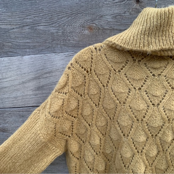 Elsamanda Anthropologie Sweater Womens M Mohair Blend Cowl Textured Semi Sheer - Picture 10 of 16